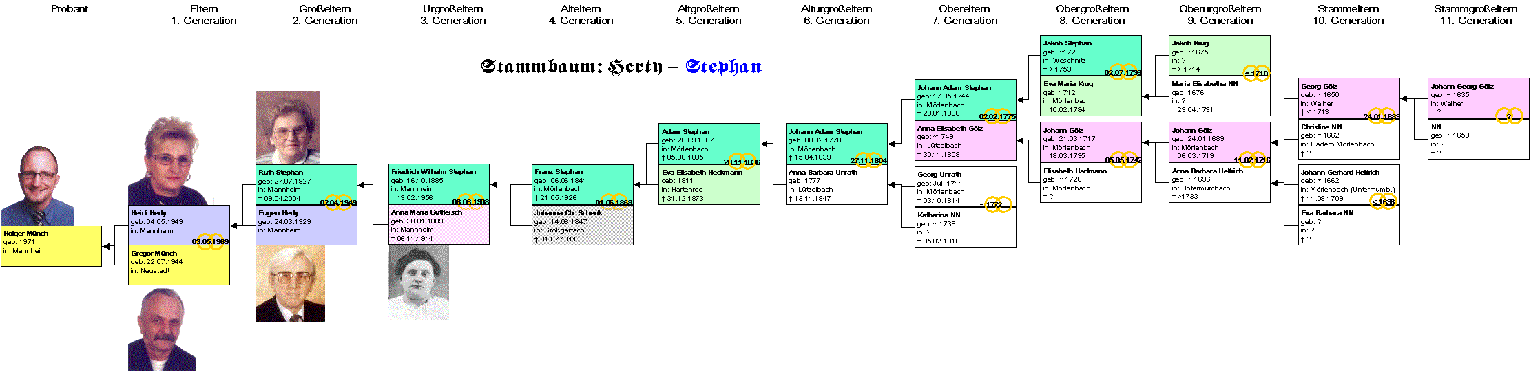 Stammbaum der Familie Stephan